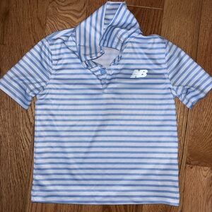 New Balance Kids Light Blue and White Polo